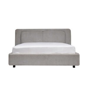 Grey Boucle Freya Bed with Storage Drawers & Cushioned Headboard