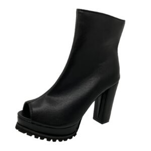 Chunky High Heel Open Toe Platform Ankle Booties for Women
