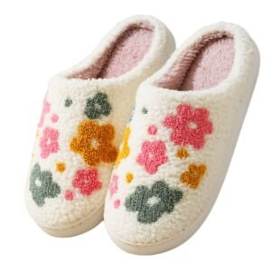 Comfy Floral Memory Foam Slippers for Womens