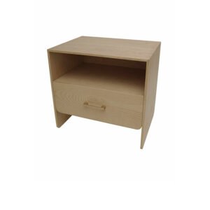 Celine Oak Veneer Nightstand with Drawer & Open Shelf
