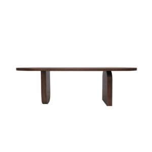 Aurora Walnut Dining Table with Flattened Edge Design