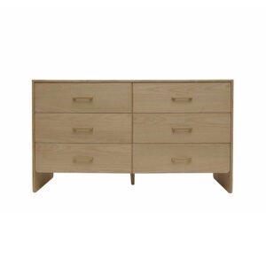 Luxurious Gold-Trimmed Oak Dresser with Smooth Soft-Close Drawers