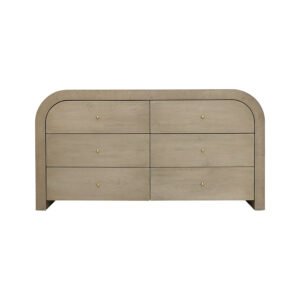 Red Oak Modern Dresser with Rounded Waterfall Design