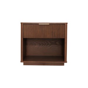 Avalon White Oak Bedside Table with Drawer & Open Shelf