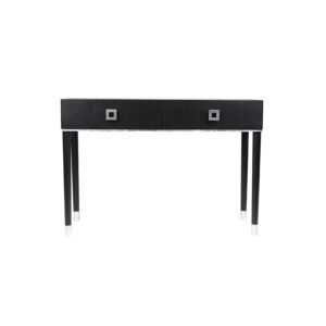 Ebony Oak Modern Dresser with Luxe Metallic Detailing