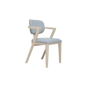 Oak Dining Chair with Jacquard Upholstery